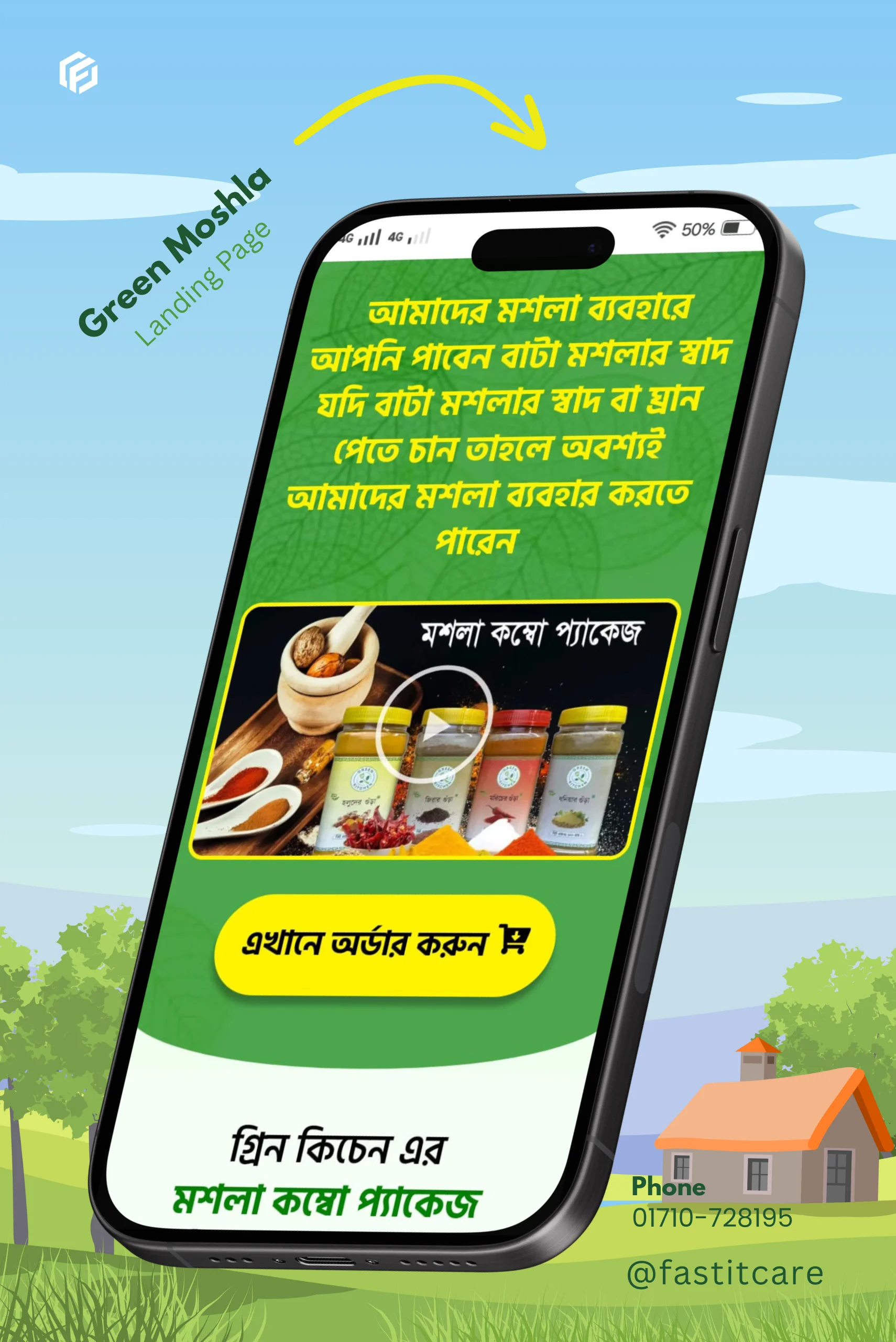 Green Moshla landing Page Demo - Fast IT Care